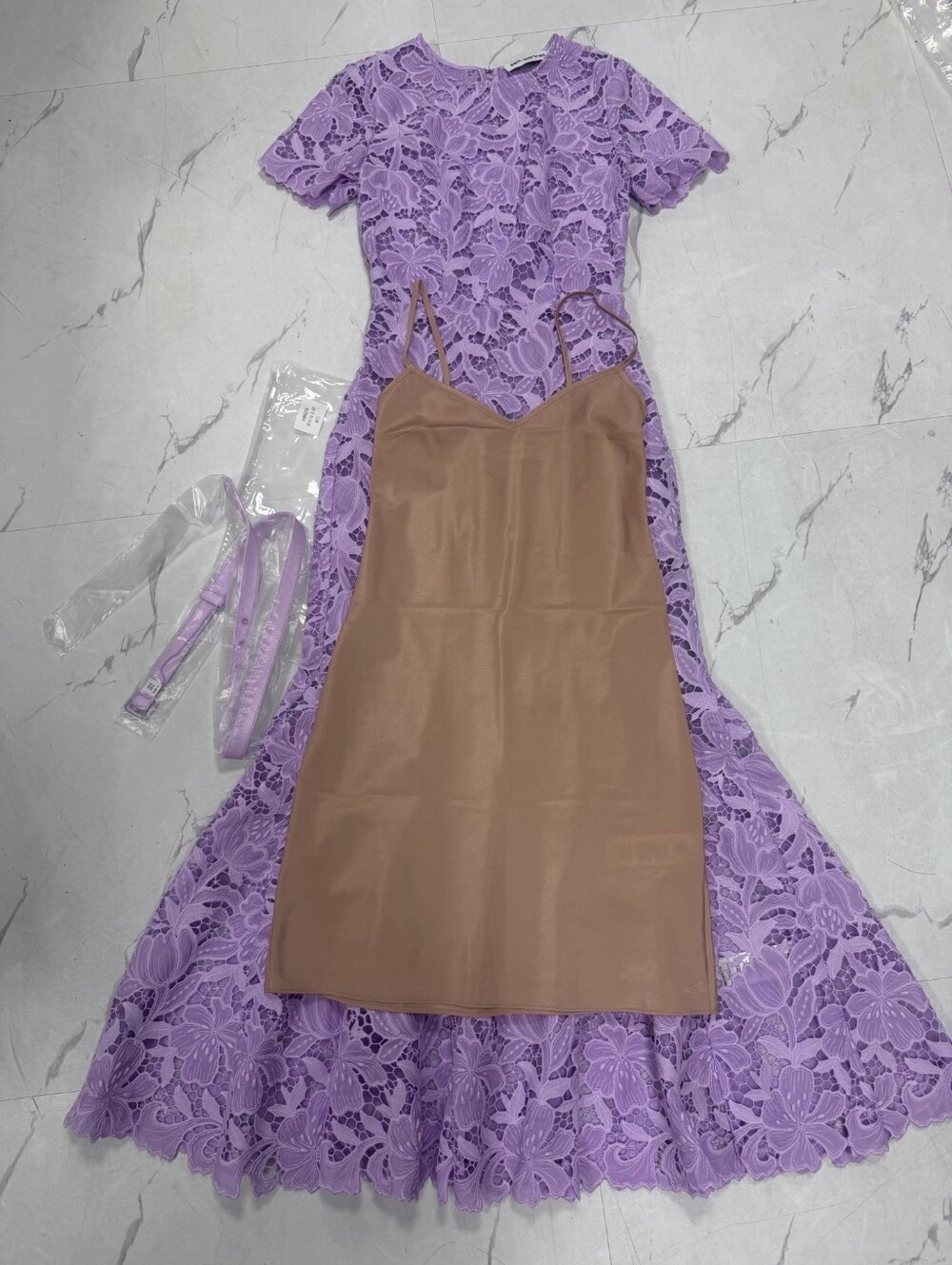 Self Portrait Lilac Lace Midi Dress - Picture 6 of 16